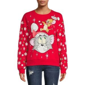Tom & Jerry Juniors' Christmas Light-Up Sweatshirt Juniors Large, holiday